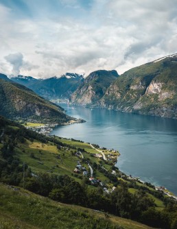 Town by the shore in Norway