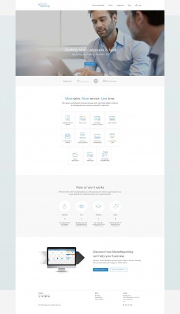 Webdesign for MoreReporting - landing page